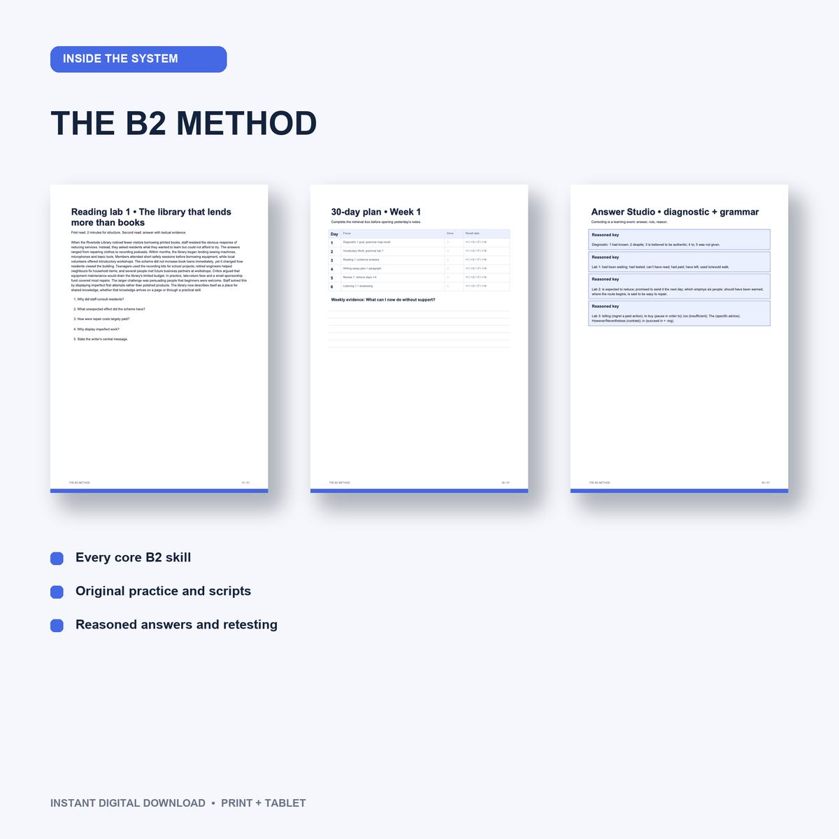THE B2 METHOD™ · Plan de inglés B2 de 30 días